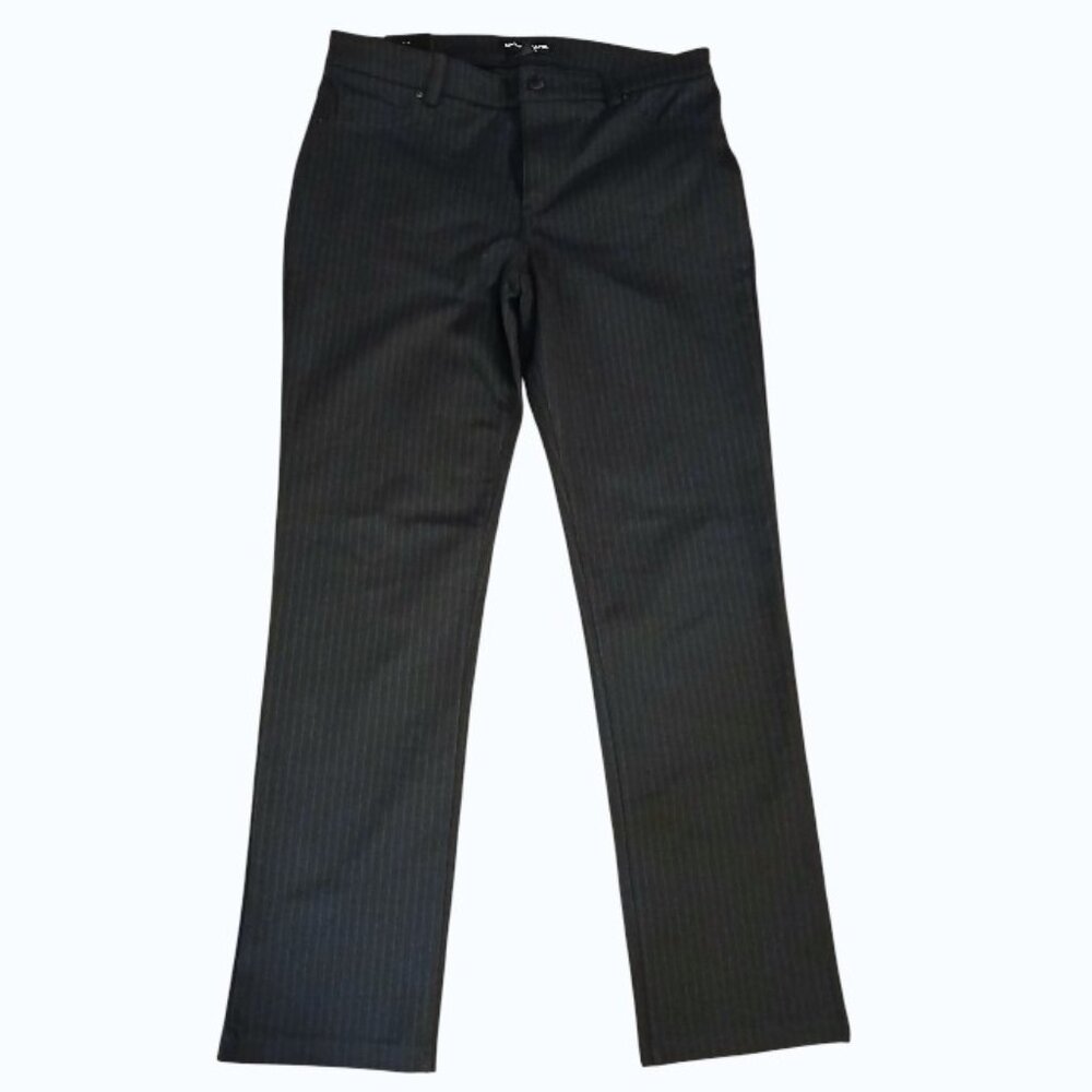 DKNY JEANS Black Pinstripe Straight Leg Ponte Trousers - Picture 7 of 12